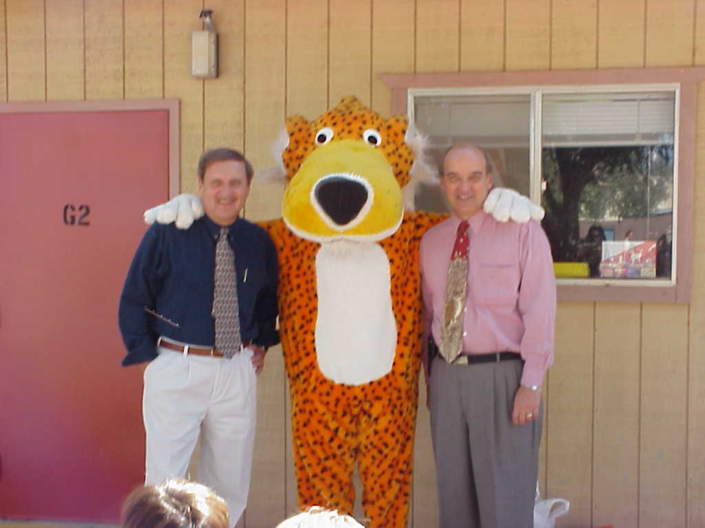 Mr. Y and Mr. Mozden with The Big Cheese: Chester